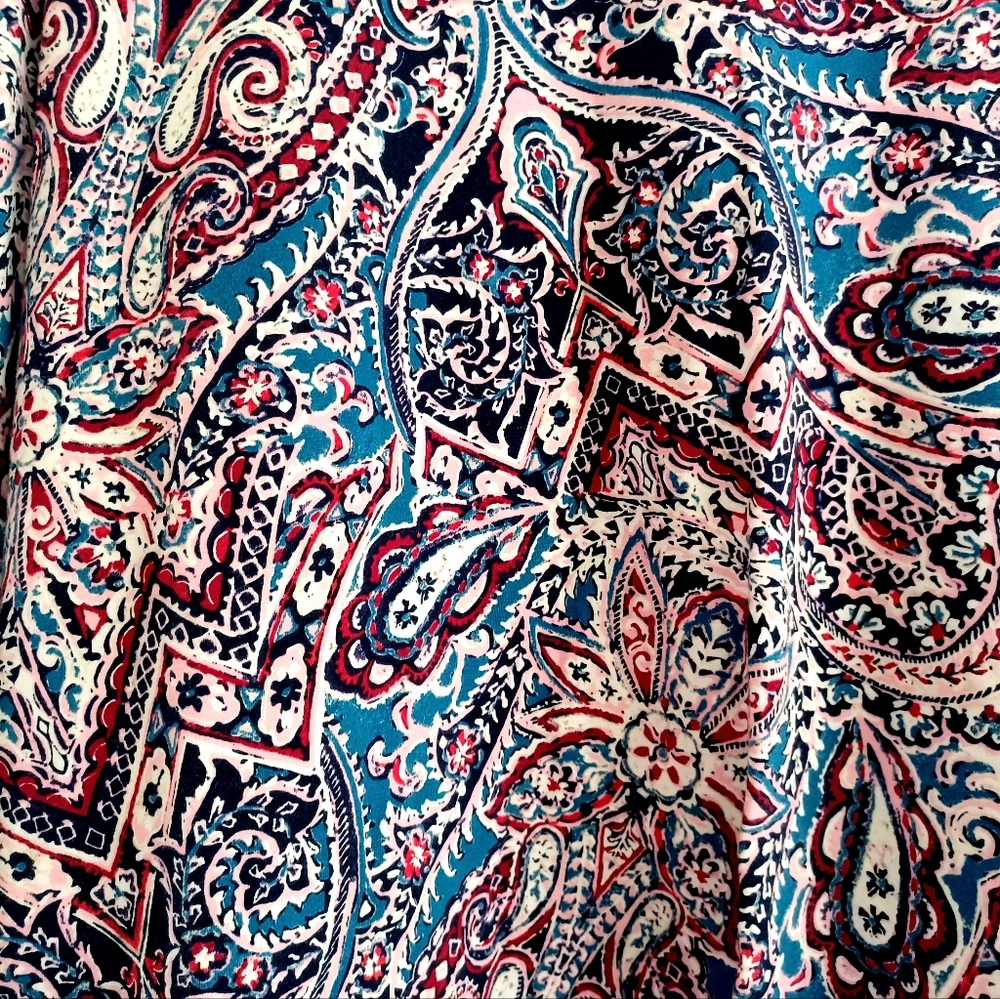 Talbots Crewneck Tee - Scrolling Paisley, Size XLp - Picture 7 of 16